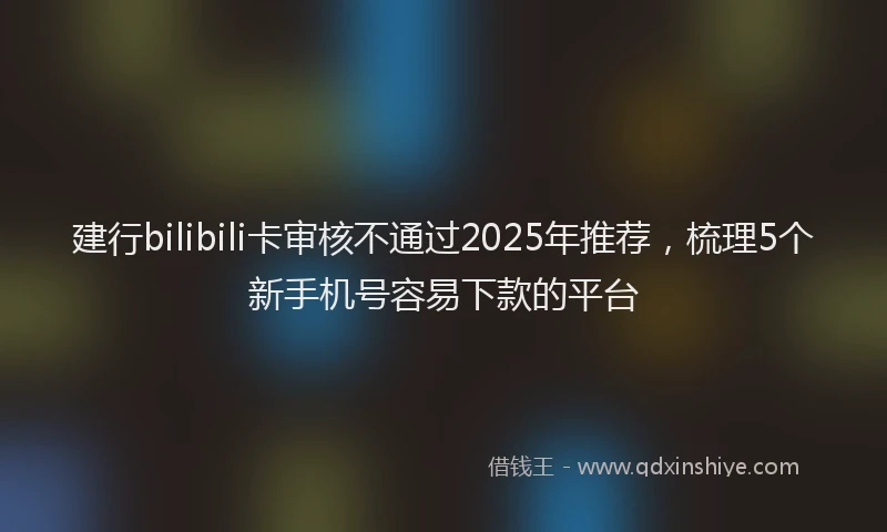 建行bilibili卡审核不通过2025年推荐，梳理5个新手机号容易下款的平台