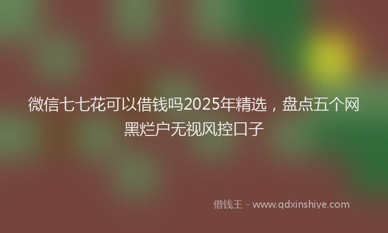 微信七七花可以借钱吗2025年精选，盘点五个网黑烂户无视风控口子