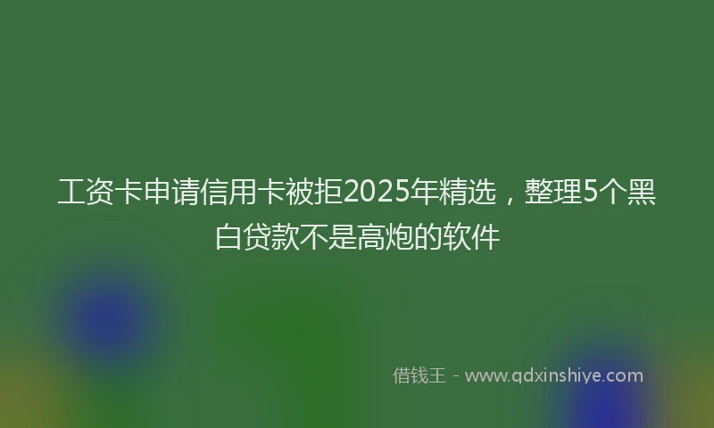 工资卡申请信用卡被拒2025年精选，整理5个黑白贷款不是高炮的软件
