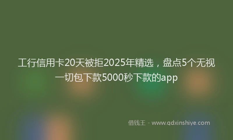 工行信用卡20天被拒2025年精选，盘点5个无视一切包下款5000秒下款的app