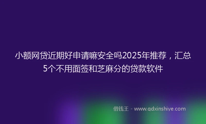 小额网贷近期好申请嘛安全吗2025年推荐，汇总5个不用面签和芝麻分的贷款软件