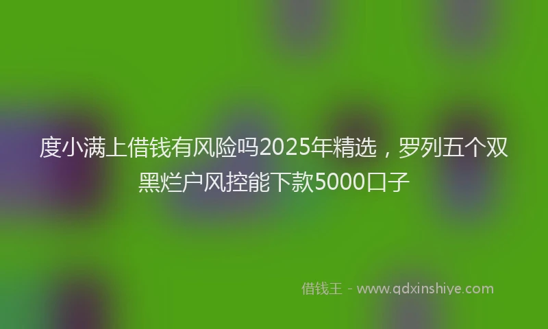 度小满上借钱有风险吗2025年精选，罗列五个双黑烂户风控能下款5000口子