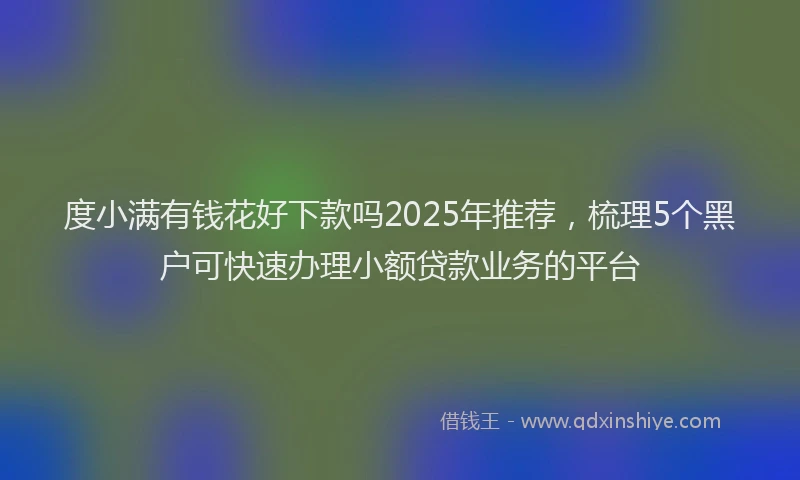度小满有钱花好下款吗2025年推荐，梳理5个黑户可快速办理小额贷款业务的平台