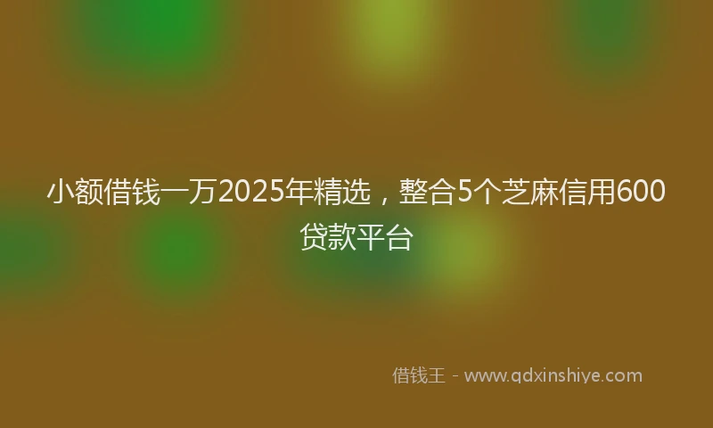 小额借钱一万2025年精选，整合5个芝麻信用600贷款平台