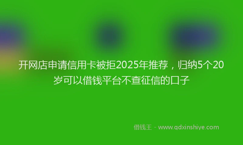 开网店申请信用卡被拒2025年推荐，归纳5个20岁可以借钱平台不查征信的口子