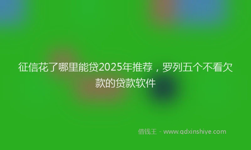 征信花了哪里能贷2025年推荐，罗列五个不看欠款的贷款软件