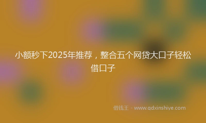 小额秒下2025年推荐，整合五个网贷大口子轻松借口子
