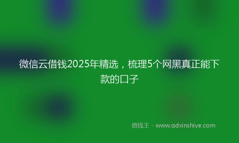 微信云借钱2025年精选，梳理5个网黑真正能下款的口子