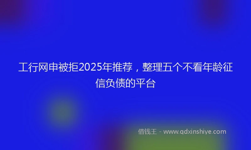 工行网申被拒2025年推荐，整理五个不看年龄征信负债的平台