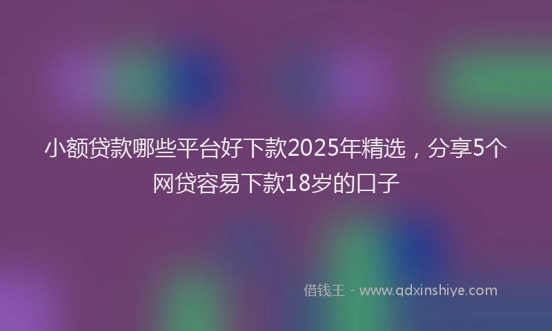 小额贷款哪些平台好下款2025年精选，分享5个网贷容易下款18岁的口子
