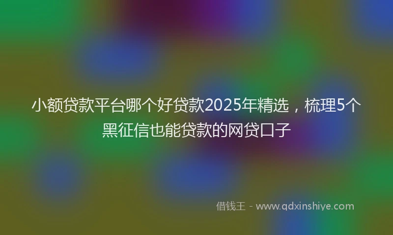 小额贷款平台哪个好贷款2025年精选，梳理5个黑征信也能贷款的网贷口子