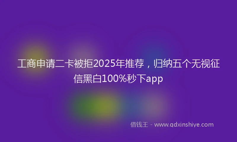 工商申请二卡被拒2025年推荐，归纳五个无视征信黑白100%秒下app