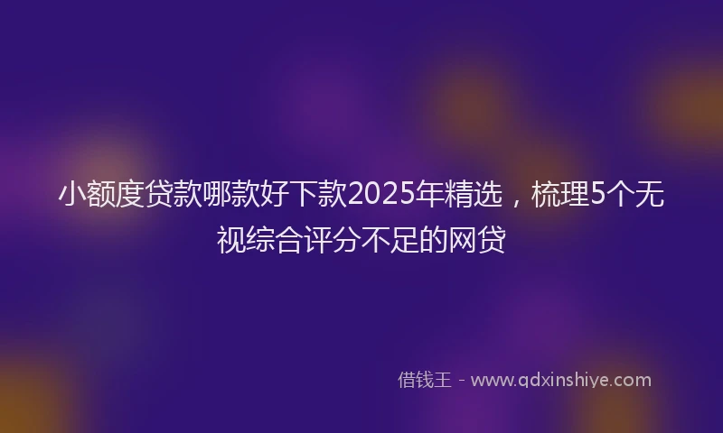 小额度贷款哪款好下款2025年精选，梳理5个无视综合评分不足的网贷