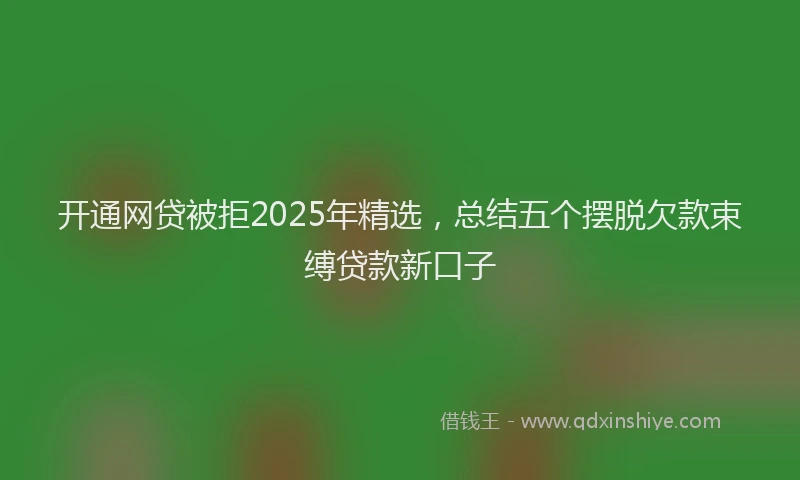 开通网贷被拒2025年精选，总结五个摆脱欠款束缚贷款新口子