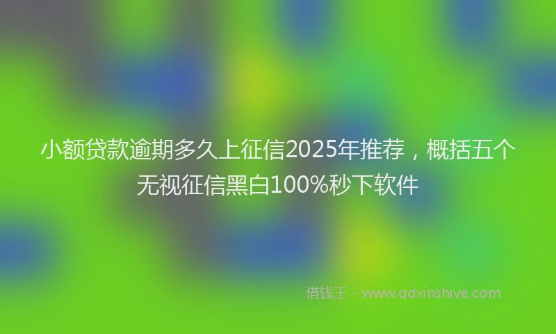 小额贷款逾期多久上征信2025年推荐，概括五个无视征信黑白100%秒下软件