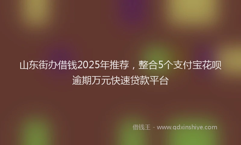 山东街办借钱2025年推荐，整合5个支付宝花呗逾期万元快速贷款平台