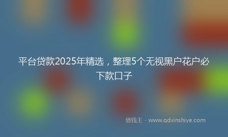 平台贷款2025年精选，整理5个无视黑户花户必下款口子
