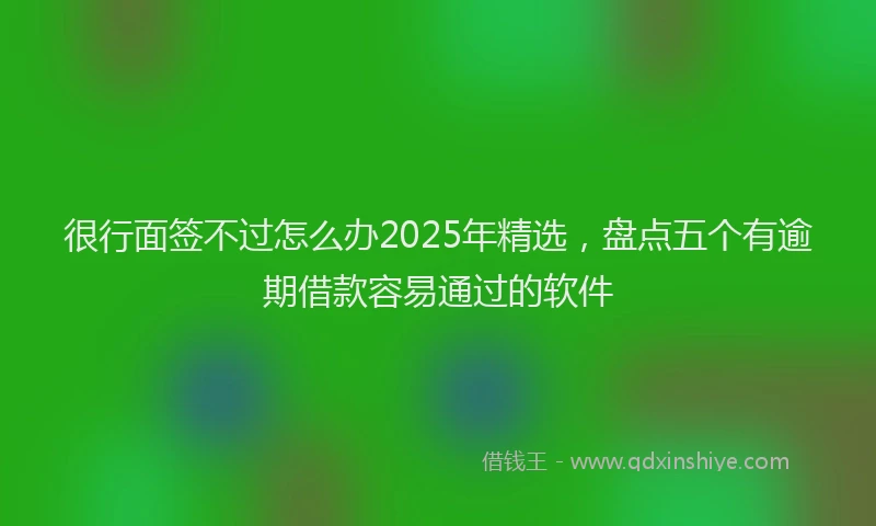 很行面签不过怎么办2025年精选，盘点五个有逾期借款容易通过的软件
