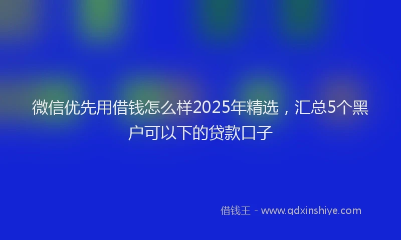 微信优先用借钱怎么样2025年精选，汇总5个黑户可以下的贷款口子