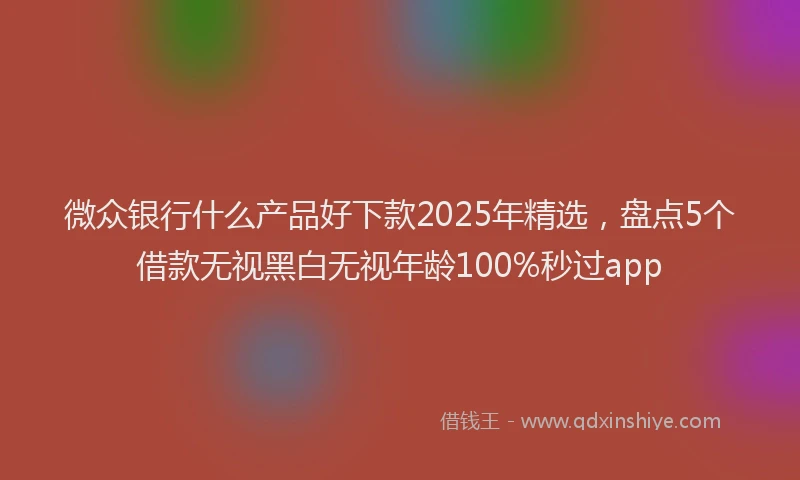 微众银行什么产品好下款2025年精选，盘点5个借款无视黑白无视年龄100%秒过app