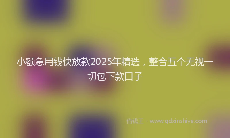 小额急用钱快放款2025年精选，整合五个无视一切包下款口子
