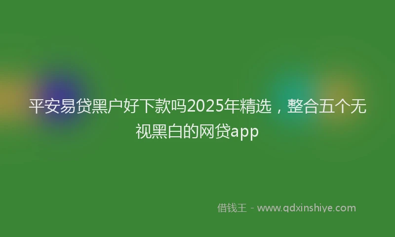 平安易贷黑户好下款吗2025年精选，整合五个无视黑白的网贷app
