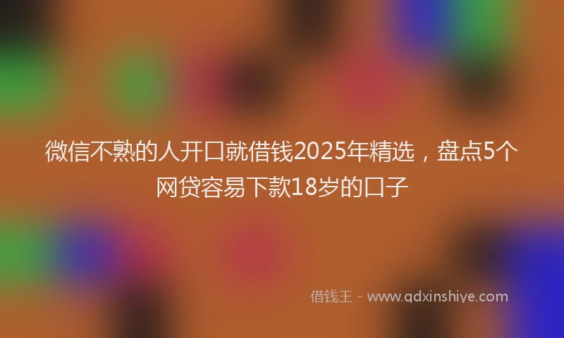 微信不熟的人开口就借钱2025年精选，盘点5个网贷容易下款18岁的口子