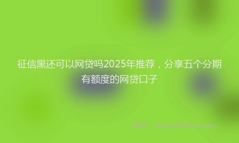 征信黑还可以网贷吗2025年推荐，分享五个分期有额度的网贷口子