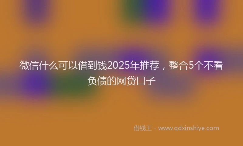 微信什么可以借到钱2025年推荐，整合5个不看负债的网贷口子