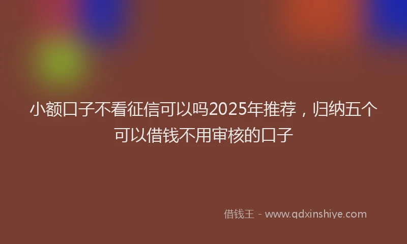 小额口子不看征信可以吗2025年推荐，归纳五个可以借钱不用审核的口子