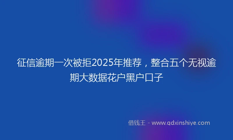 征信逾期一次被拒2025年推荐，整合五个无视逾期大数据花户黑户口子