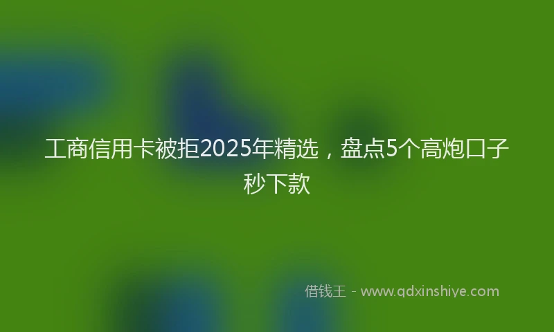 工商信用卡被拒2025年精选，盘点5个高炮口子秒下款