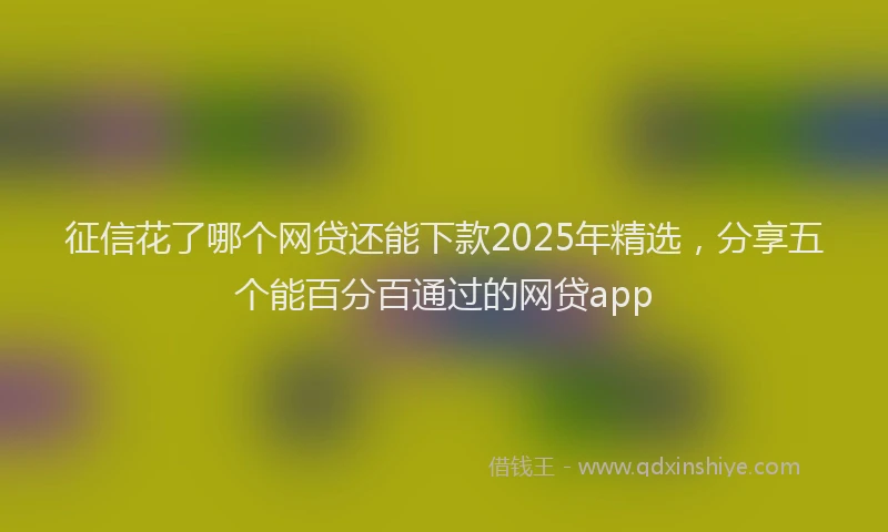 征信花了哪个网贷还能下款2025年精选，分享五个能百分百通过的网贷app