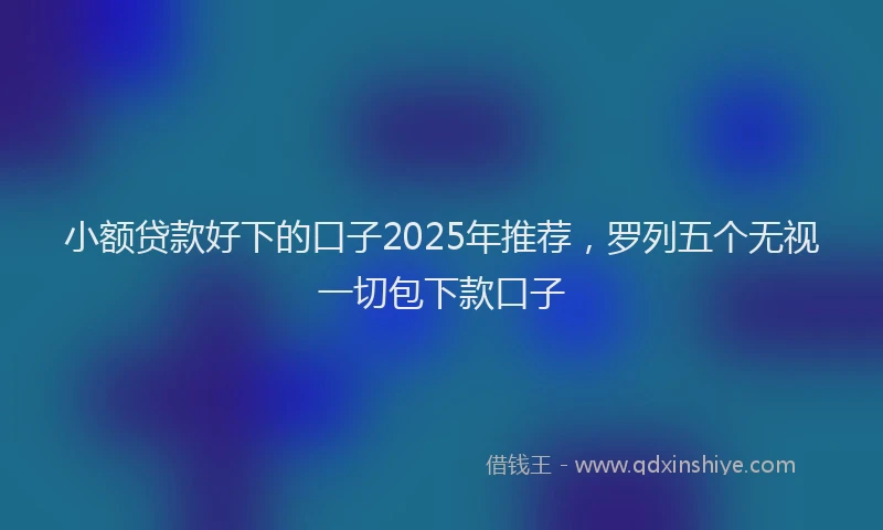 小额贷款好下的口子2025年推荐，罗列五个无视一切包下款口子