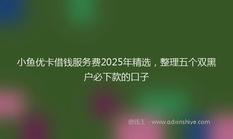 小鱼优卡借钱服务费2025年精选，整理五个双黑户必下款的口子