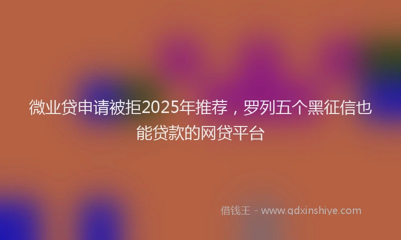 微业贷申请被拒2025年推荐，罗列五个黑征信也能贷款的网贷平台