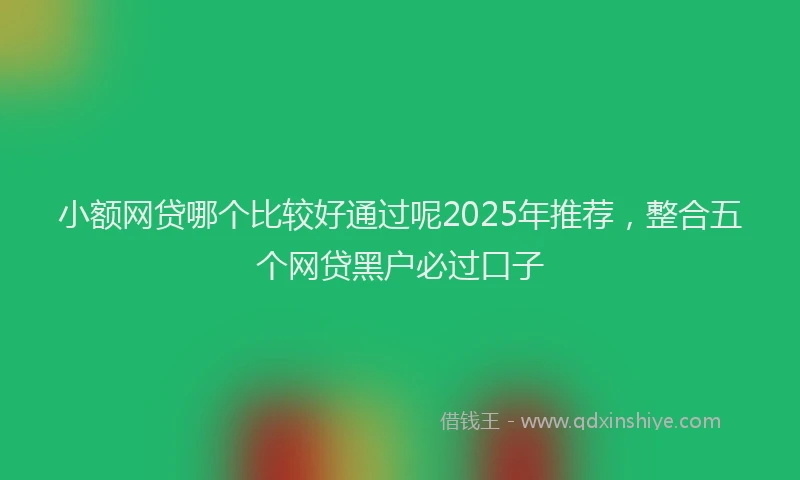 小额网贷哪个比较好通过呢2025年推荐，整合五个网贷黑户必过口子