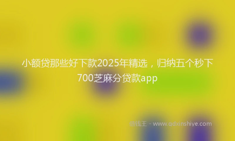 小额贷那些好下款2025年精选，归纳五个秒下700芝麻分贷款app