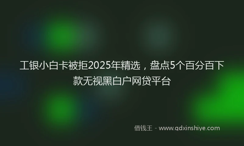 工银小白卡被拒2025年精选，盘点5个百分百下款无视黑白户网贷平台
