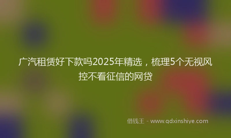 广汽租赁好下款吗2025年精选，梳理5个无视风控不看征信的网贷