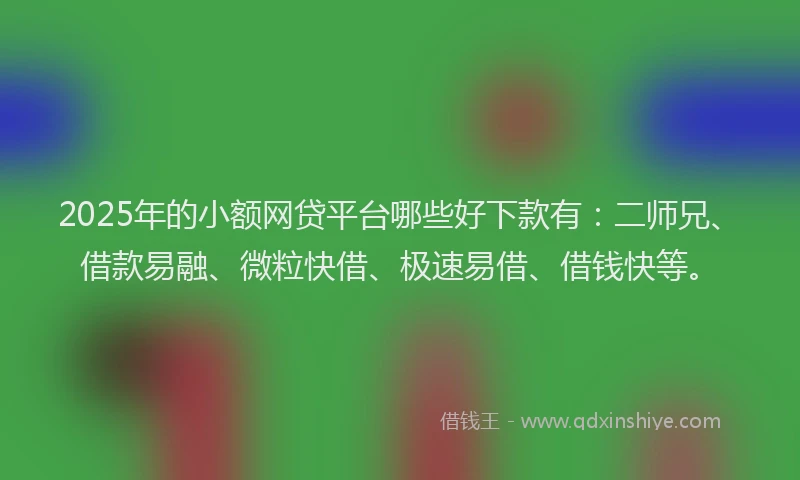 2025年的小额网贷平台哪些好下款有：二师兄、借款易融、微粒快借、极速易借、借钱快等。