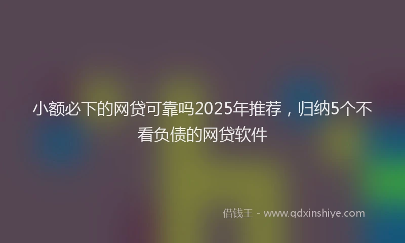 小额必下的网贷可靠吗2025年推荐，归纳5个不看负债的网贷软件