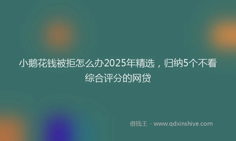 小鹅花钱被拒怎么办2025年精选，归纳5个不看综合评分的网贷