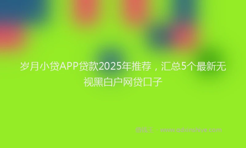 岁月小贷APP贷款2025年推荐，汇总5个最新无视黑白户网贷口子