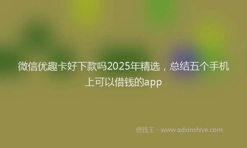 微信优趣卡好下款吗2025年精选，总结五个手机上可以借钱的app