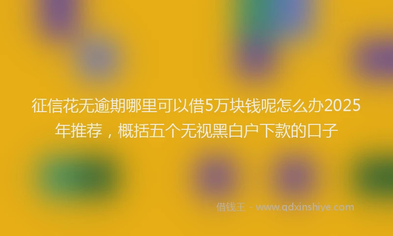 征信花无逾期哪里可以借5万块钱呢怎么办2025年推荐，概括五个无视黑白户下款的口子