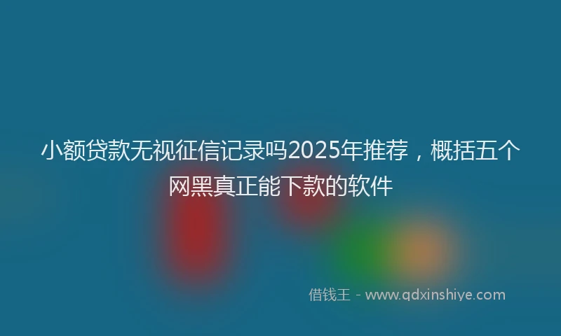小额贷款无视征信记录吗2025年推荐，概括五个网黑真正能下款的软件