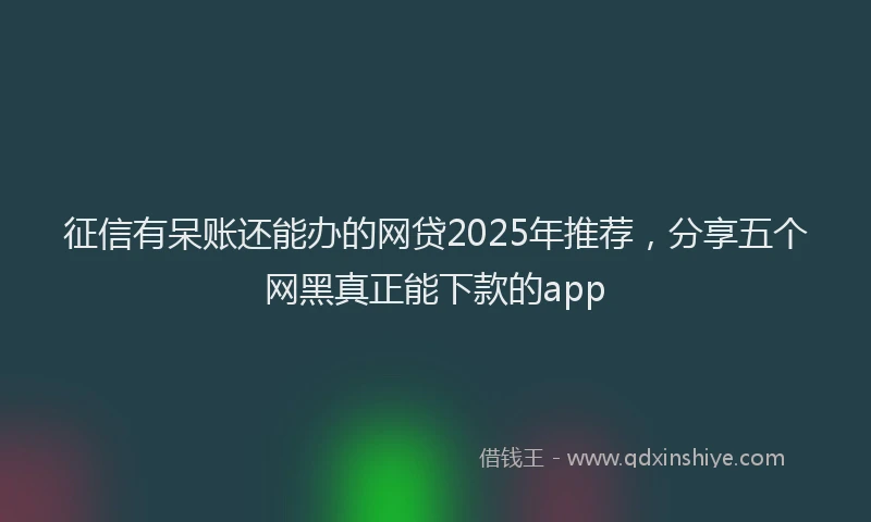 征信有呆账还能办的网贷2025年推荐，分享五个网黑真正能下款的app
