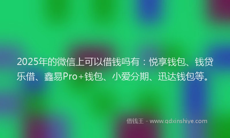 2025年的微信上可以借钱吗有：悦享钱包、钱贷乐借、鑫易Pro+钱包、小爱分期、迅达钱包等。