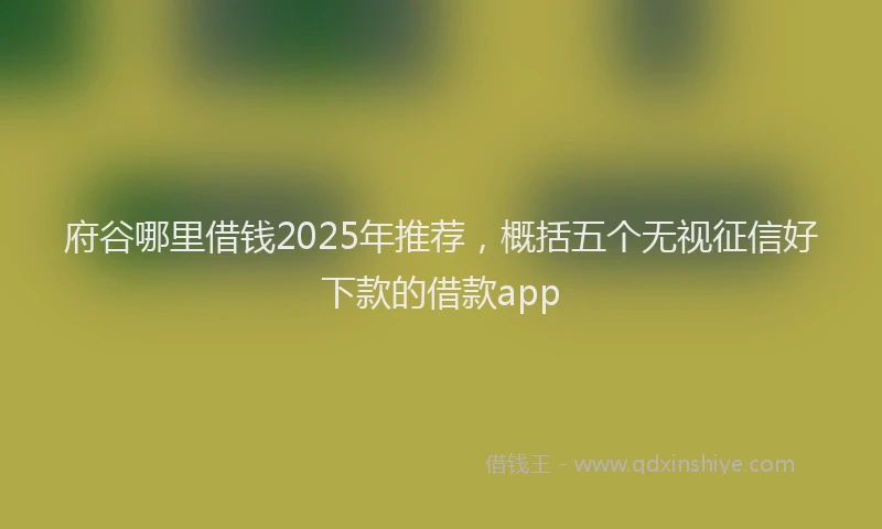 府谷哪里借钱2025年推荐，概括五个无视征信好下款的借款app